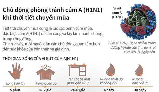 Bệnh cúm A/H1N1 đang vào mùa cần làm gì để bảo vệ sức khỏe?