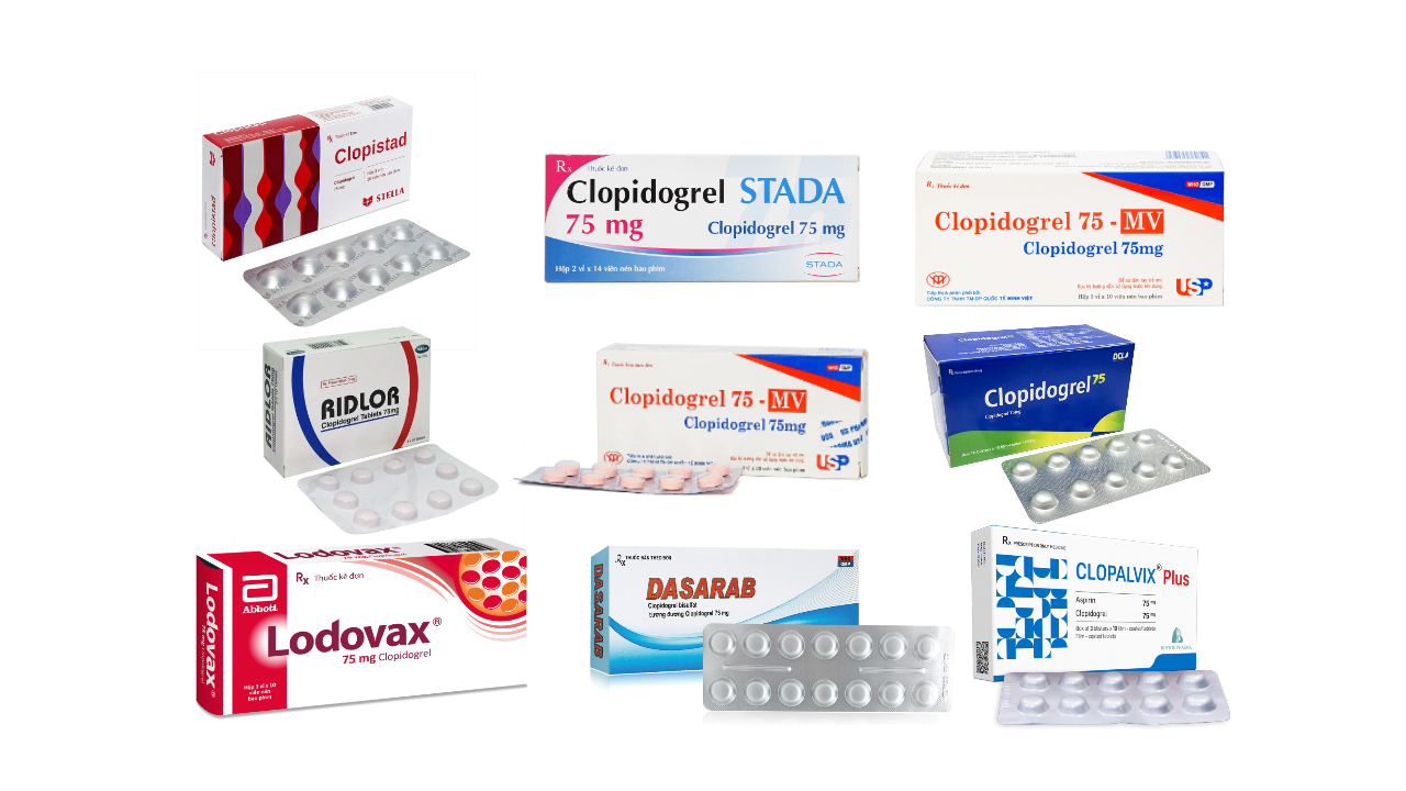 Clopidogrel – Chống kết tập tiểu cầu, trị – dự phòng bệnh tim mạch