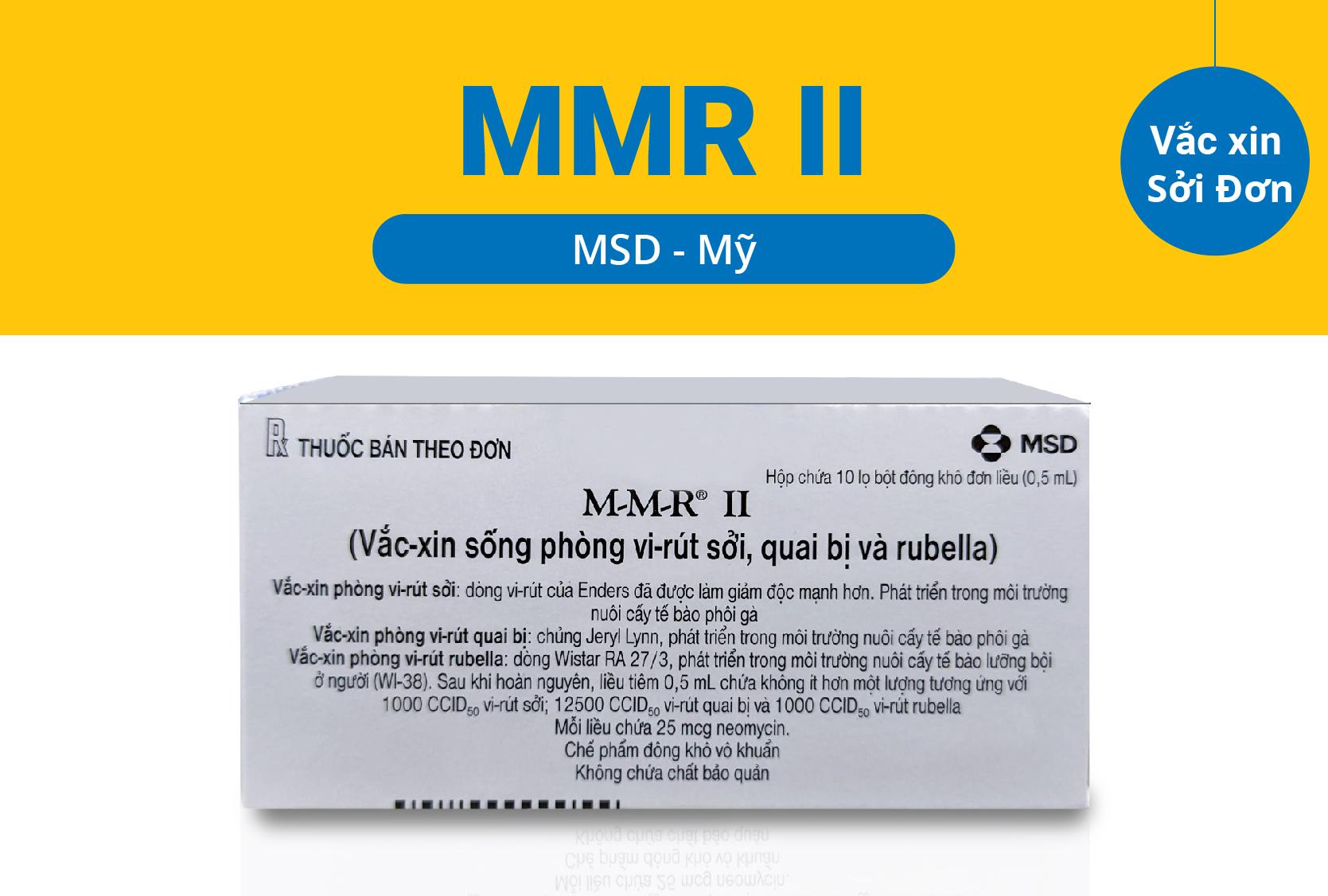 Giá vắc xin MMR II ngừa sởi – quai bị – Rubella của Mỹ