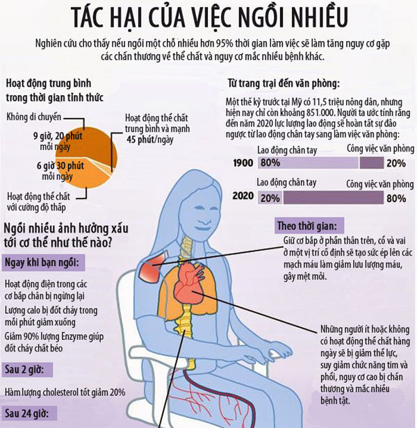 Giải pháp ngồi nhiều không lo bị bệnh