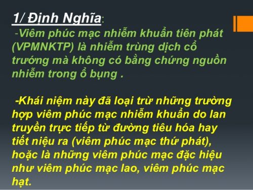 Viêm phúc mạc nhiễm khuẩn tiên phát